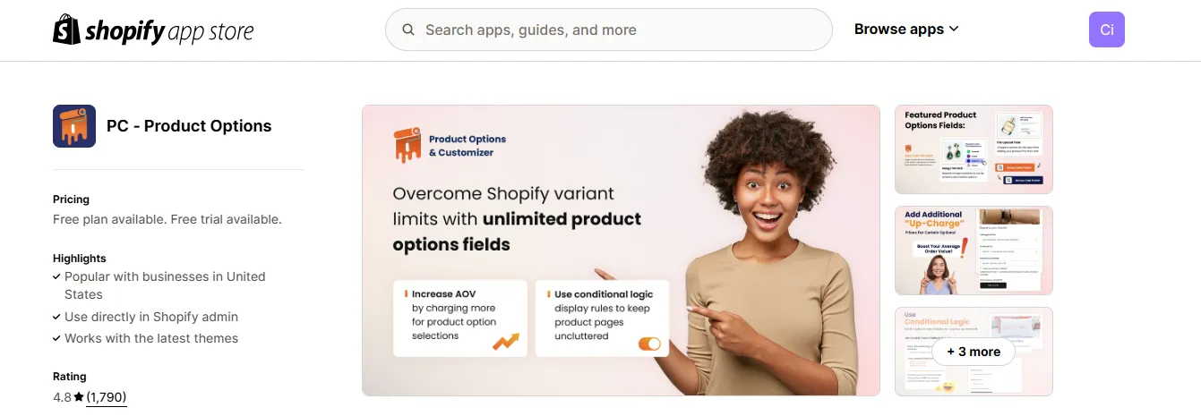 3. PC ‑ Product Options